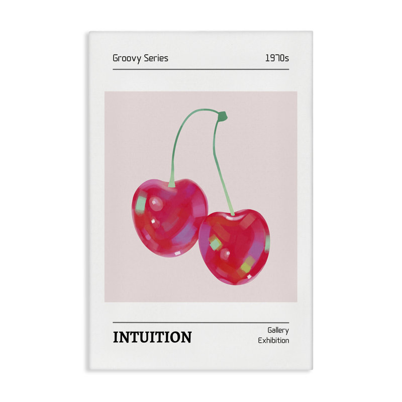 Intuition phrase cerises, conception par LSR Design Studio, H 24 po x l 16 po