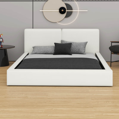 Queen Size Velvet Upholstered Platform Bed – Grounded Style With Solid Frame
