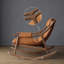 Chaise berçante en bois massif-99330912
