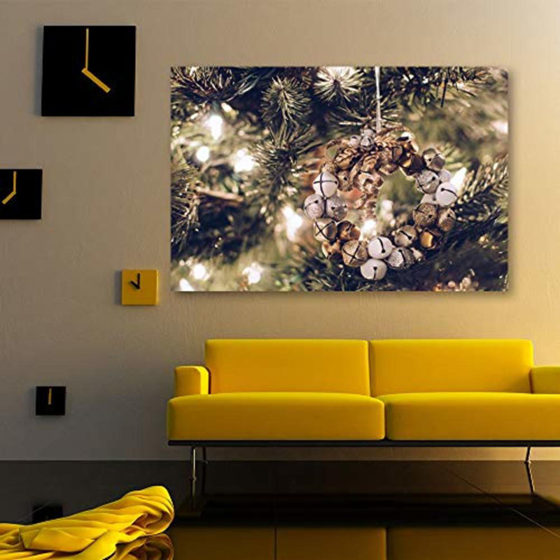 Christmas Tree Celebration X10 - Wrapped Canvas Photograph, 12" H x 18" W