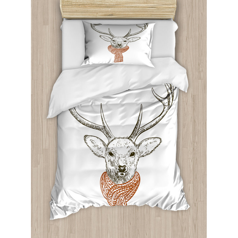 Rustic Polyester Mixed Duvet Cover, Twin Duvet Cover + 1 Standard Sham