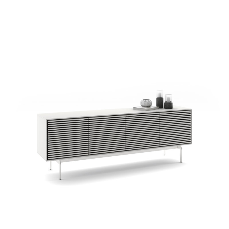 Align Media Console, Satin White, 28.5”H x 81”L x 18”W