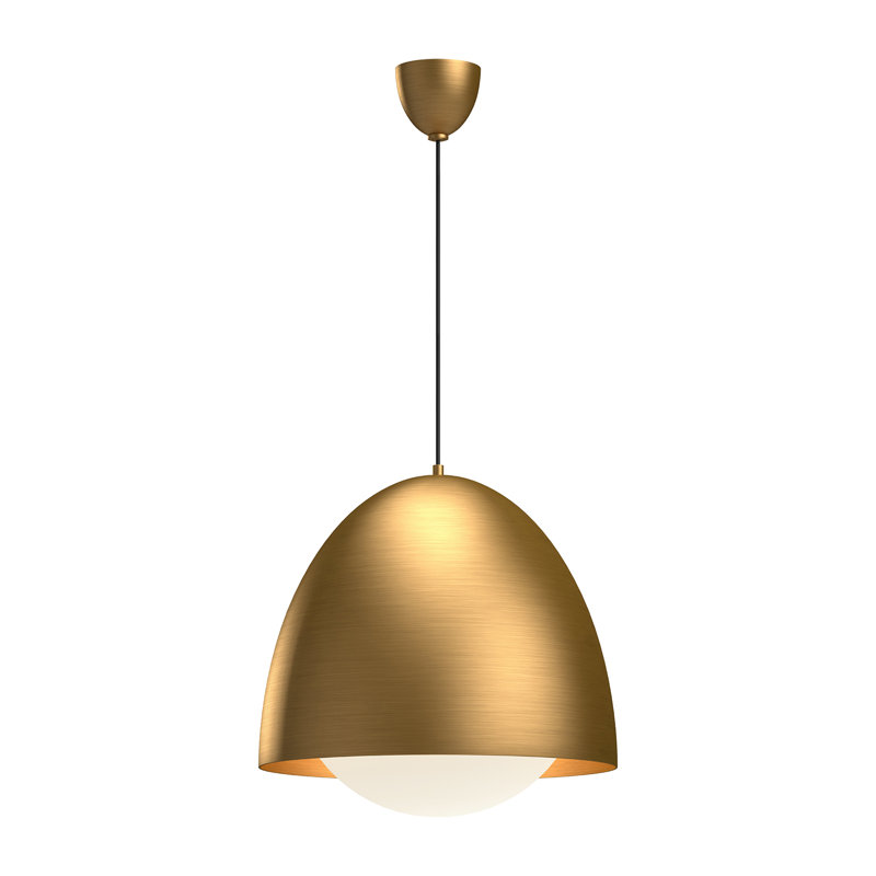 Luminaire suspendu en forme de dôme à 1 lumière Torten, Doré vieilli, H 96,13 po x l 20 po x P 20 po