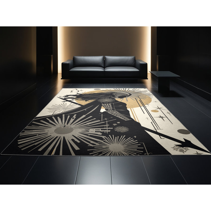 Tapis gris délavé à la machine Bedford Valkyrie Warrior, 8 x 12