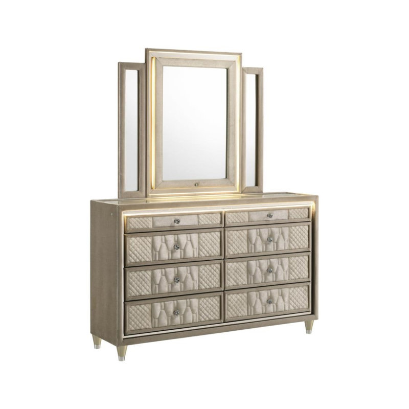 Commode 8 tiroirs avec miroir Rafael