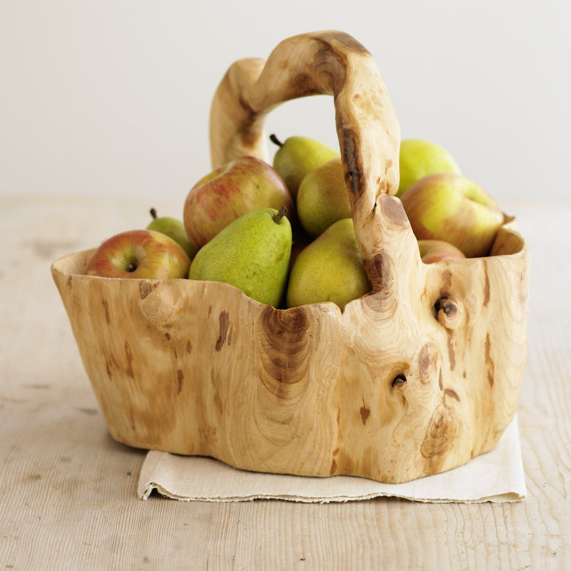 Ensemble de paniers en bois massif terreux