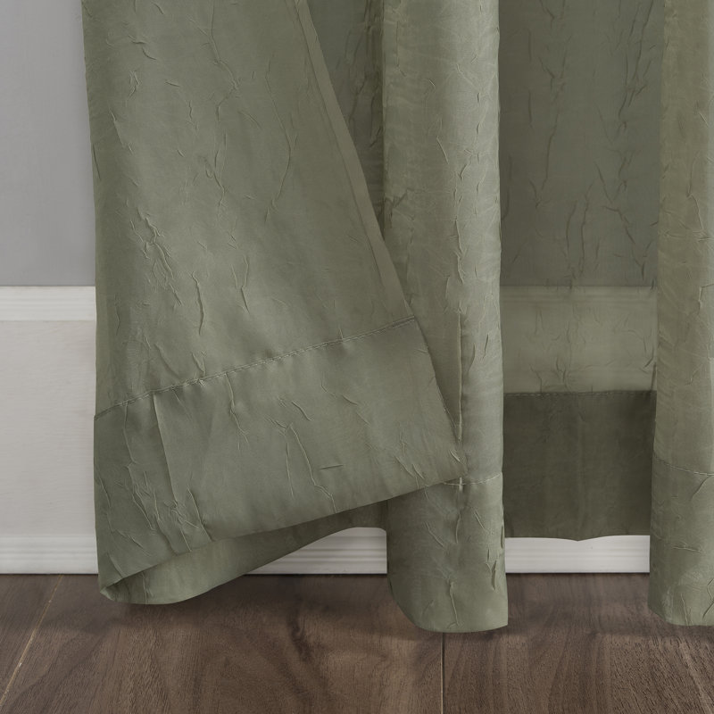 Ciaran Crushed Sheer Voile Grommet Curtain Panel, 51" W x 63" L, Willow