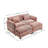 Zuri Upholstered 2-Seater Sectional Sofa with Ottomans-796484355