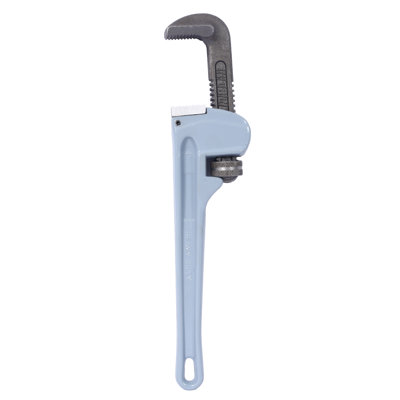 Adjustable Jaw Aluminum Pipe Wrench Set (3-Piece, 14", 18", 24") for Plumbing and Gas Repairs, Light Gray