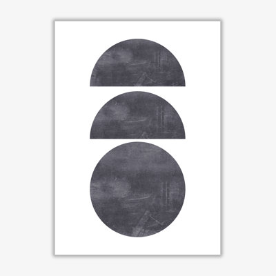 Abstract Scratched Texture Circles - Print