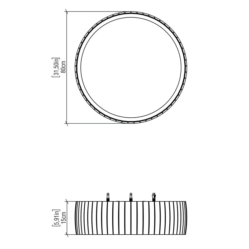 Barrel 1 - Light LED Flush Mount, 5.94" H x 31.75" W x 31.75" D, Organic Cappuccino
