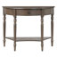 Console Trexm Farmhouse demi-lune avec tiroir et étagère