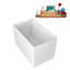 Baignoire autoportante en acrylique 47 ", plateau en bambou, drain Streamline-103682610
