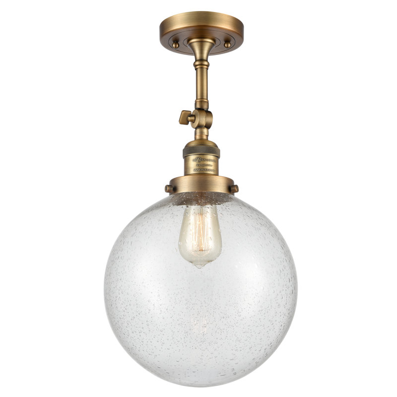 Plafonnier semi-encastré 10 po Zarmayr, Grainé, Ampoule DEL 6 watts Vinage, Laiton brossé