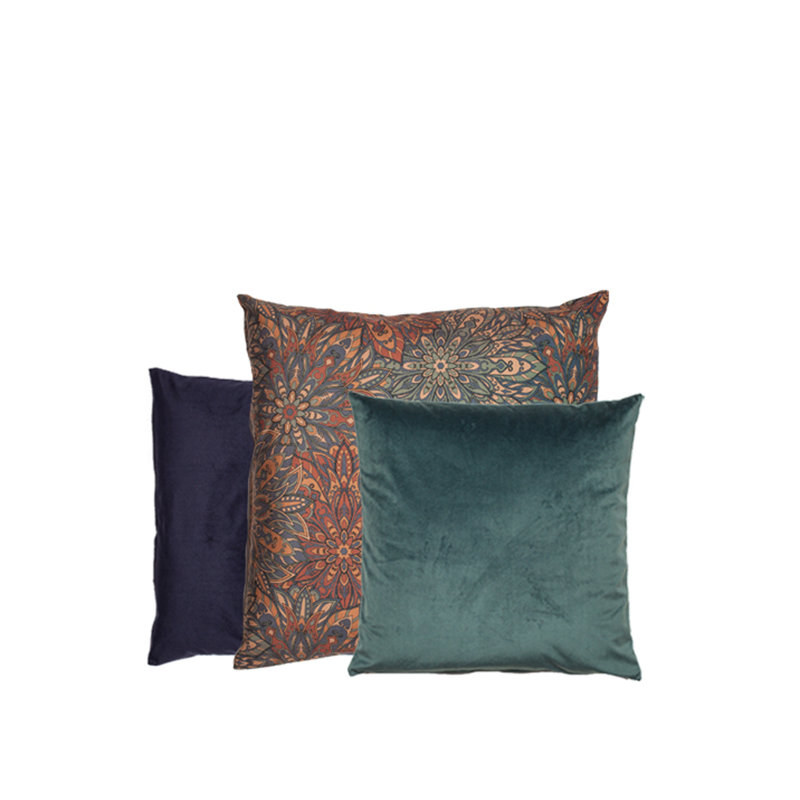 Honeycutt Square Throw Cushion, Turquoisie/Dark Blue