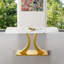 Table de salle à manger transformable robuste en acier inoxydable, plateau en verre trempé à motif de luxe blanc Pandora pour la salle à manger de cuisine-1730267427