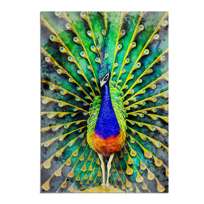 Peacock Watercolour No.1 - Wall Art