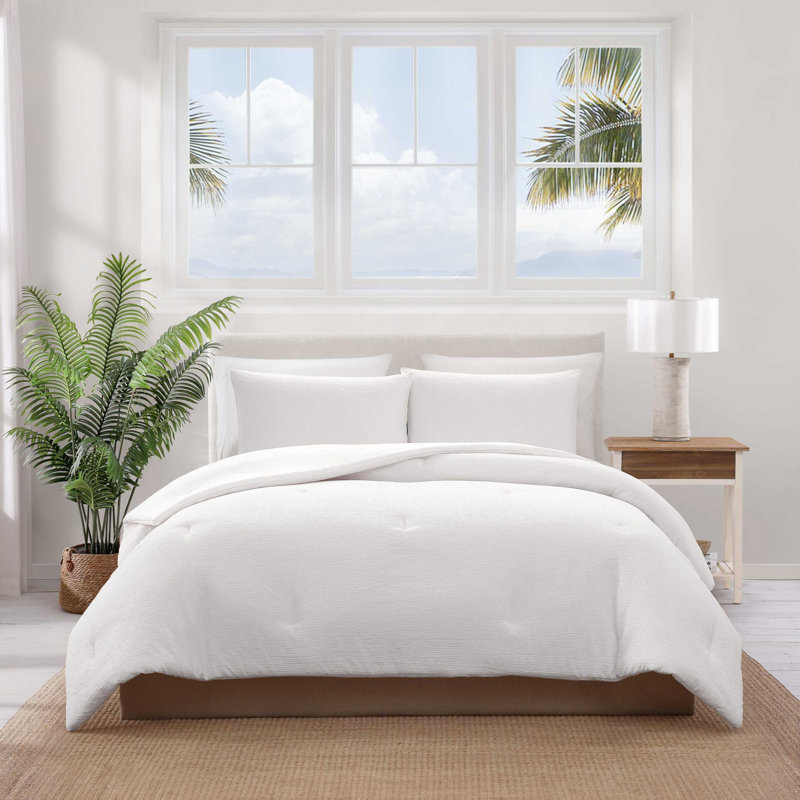 Ensemble d'édredon réversible blanc Tommy Bahama, Édredon pour grand lit + 2 taies décoratives