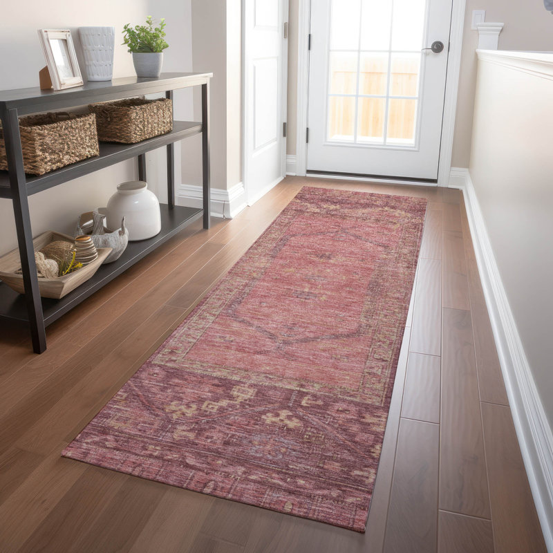 Tapis intérieur / extérieur lavable à la machine Xhevrie, Tapis de couloir 2 pi 3 po x 7 pi 6 po
