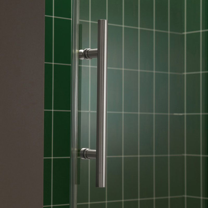 57.5"-60" W X 80" H Frameless Single Sliding Shower Door with Soft Close System, with 5/16"(8mm) Clear Tempered Glass, Nickel