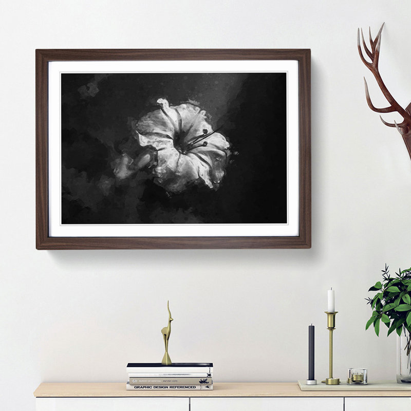 Geranium Flower in Abstract - Framed Print, Walnut Framed, 36cm H x 48cm W x 2cm D