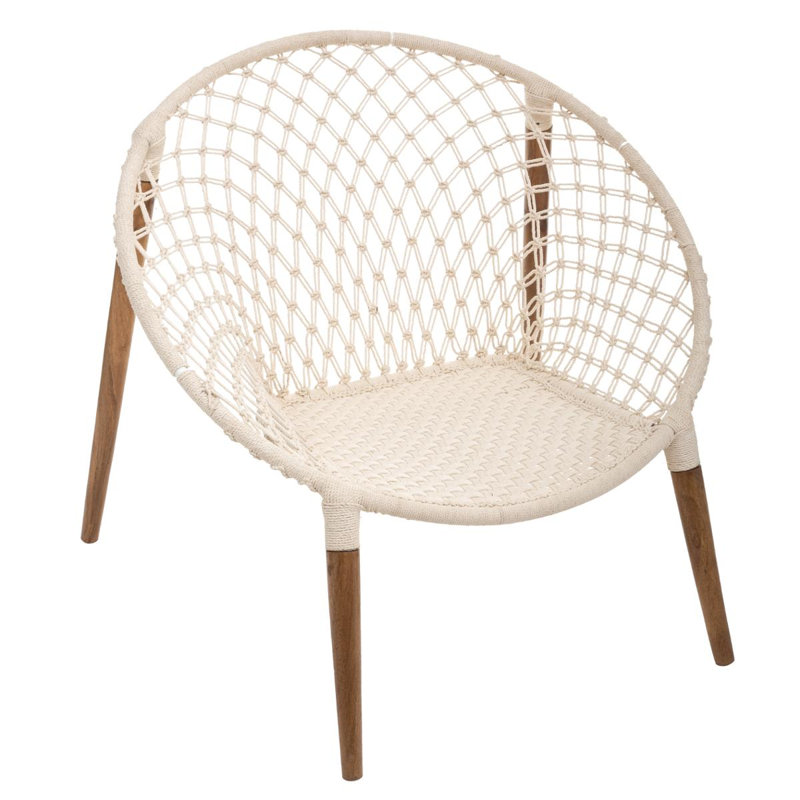 Waynoka Metal Outdoor Lounge Chair, White