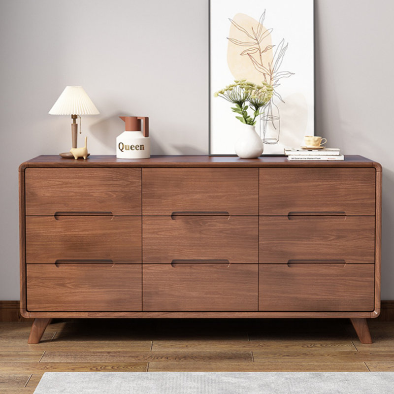 Commode d'appoint moderne en bois d'hévéa
