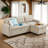 L-Shaped Corner Couch Upholstered Pull Out Sectional Sofa with Storage Chaise, Convertible Sleeper-534804988