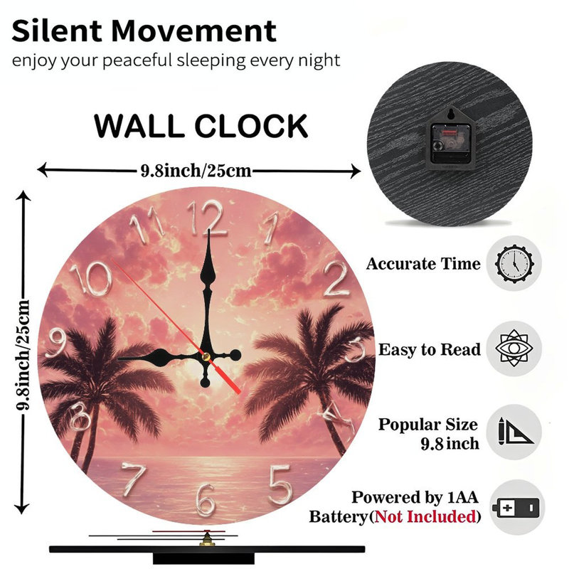 Horloge de chiffres sur un palmier