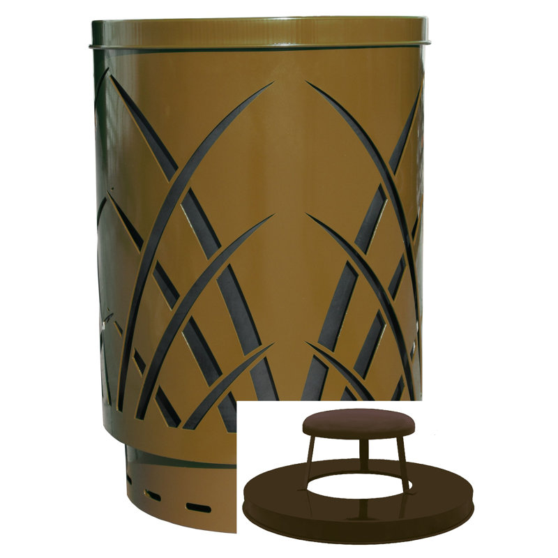 Poubelle 40 gallons Covington, Brun