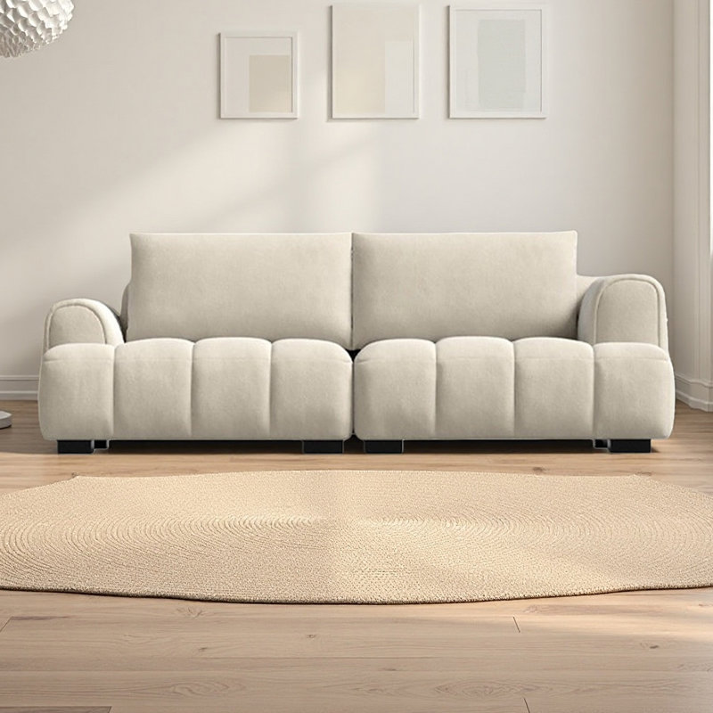 Causeuse-coussin modulaire en polyester beige