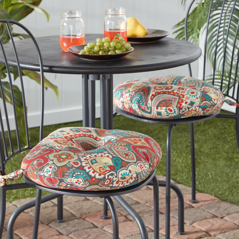 Coussin de chaise de salle à manger d'extérieur rond 15 po Ballera, 2, Asbury Park