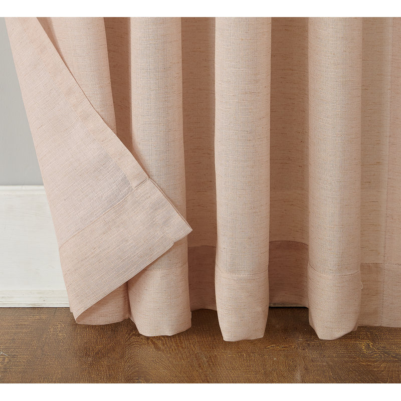 Panneau de rideau semi-diaphane avec passe-tringle en lin - Basics by Wayfair ™, Rosé, l 54 po x L 84 po