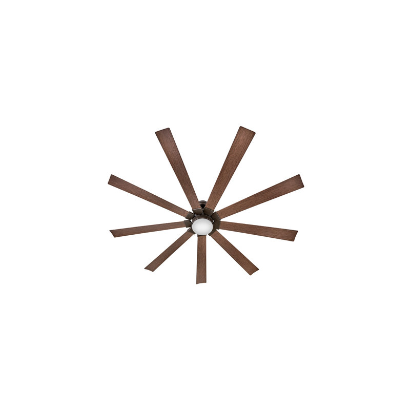 Turbine 80" Indoor/Outdoor Smart Ceiling Fan with Integrated LED + HIRO Remote, Metallic Matte Bronze