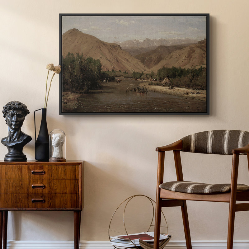 Paysage rétro - CC XXVI, Toile avec cadre flottant noir, H 25 po x l 37 po