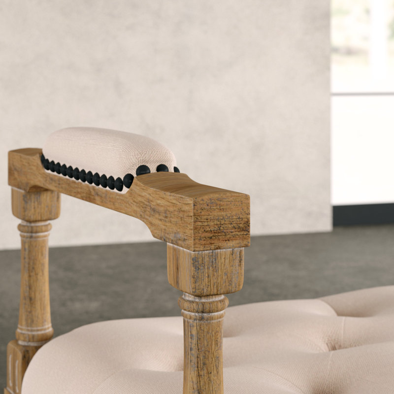 Banc rembourré Mcateer, Lin beige