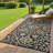 Reversible Outdoor Rug, 9' x 12', Waterproof Plastic with UV-Resistant Finish, Foldable with Stakes and Carry Bag for Patio, Deck, Camping or RV-1197840078-1197840073