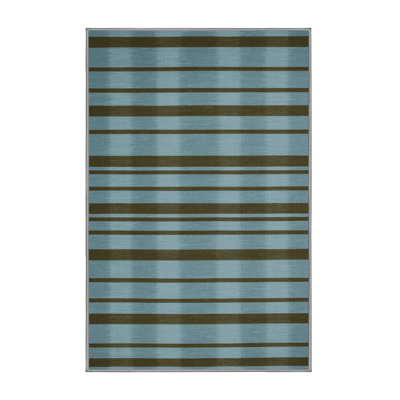 Machine Washable Horizontal Stripes Grey Area Rug
