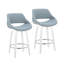Tabouret de comptoir en tissu à hauteur fixe de 26 po Najrin avec pieds en bois courbé et repose-pieds rond (ensemble de 2)-1010582431-1023789704-1023789813