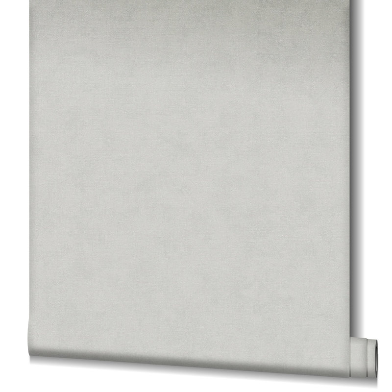 Flora Collection Shimmery Plain Wallpaper Roll, Gray
