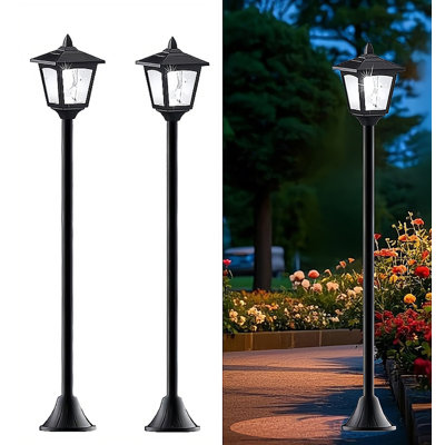 Paquet de 2 lampadaires solaires de 40 po pour l'extérieur, allumage / extinction automatique du crépuscule à l'aube, éclairage de paysage à DEL imperméable pour sentier, allée, cour, patio