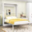 Lit escamotable double en bois avec tiroirs