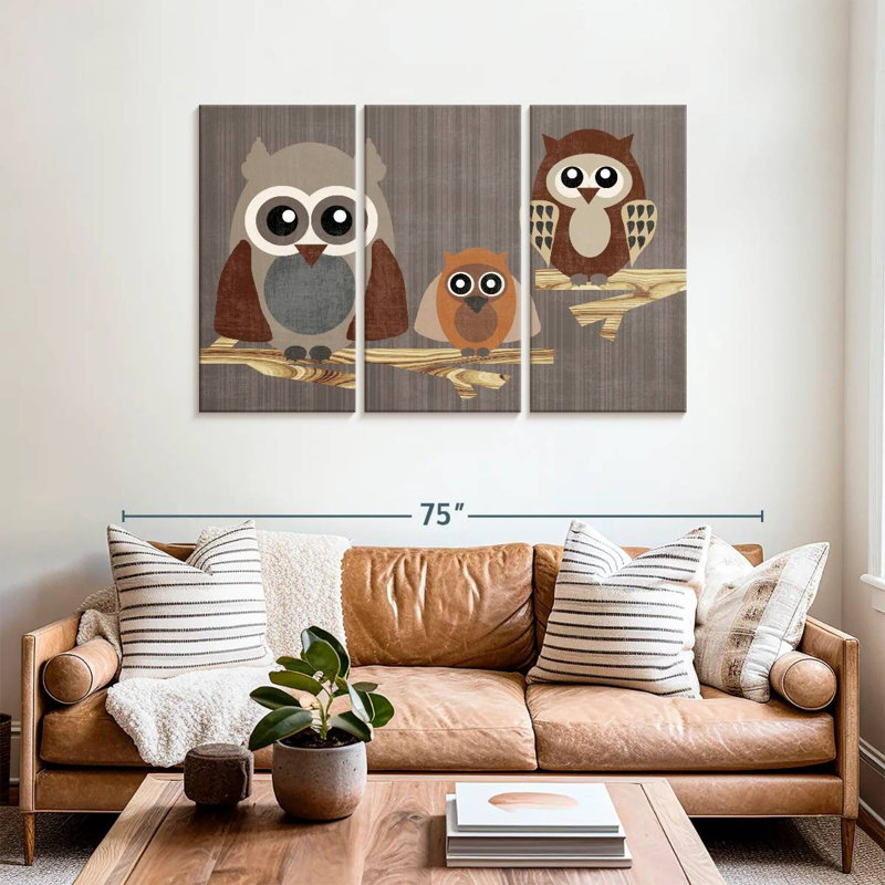 Brampt Three Owls, 36" H x 57" W