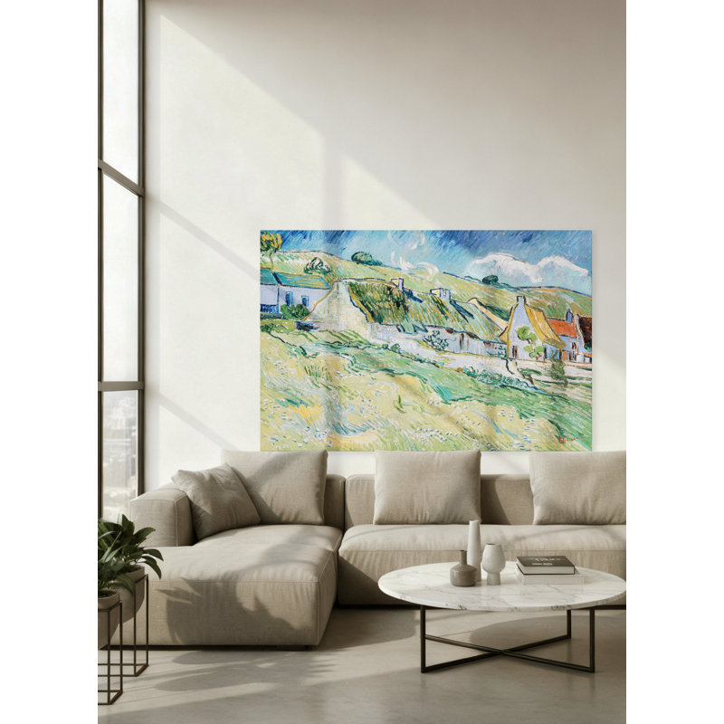 "Chaumière à Cordeville", reproduction sur toile tendue, H 40 po x l 60 po