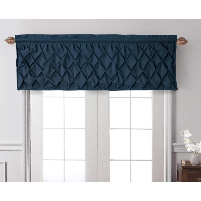 Modern Window Valance with Rod Pocket, Navy