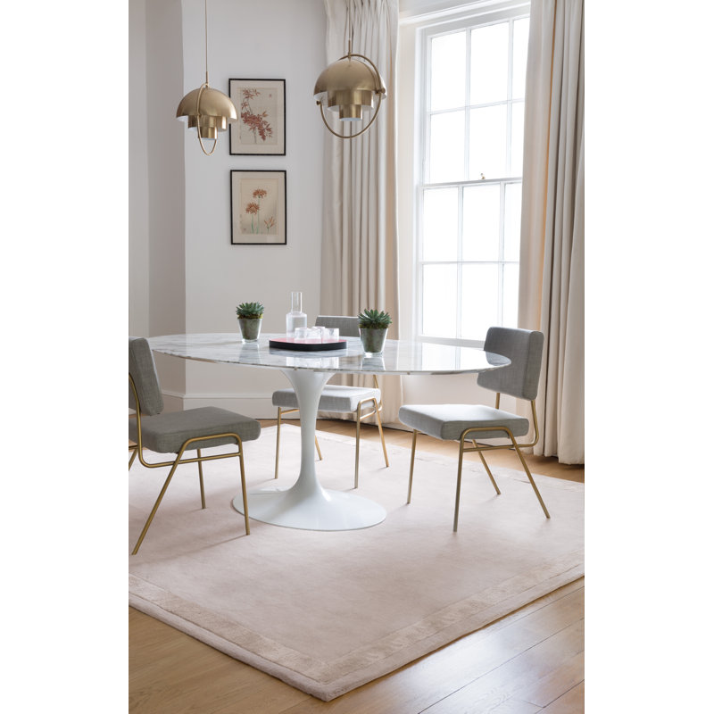 Farrow & Ball Silk Border Portland Pink Area Rug, Rectangle 7' x 10'