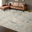 Hand Knotted Wool Abstract Area Rug in Turquoise/Beige-1040224364