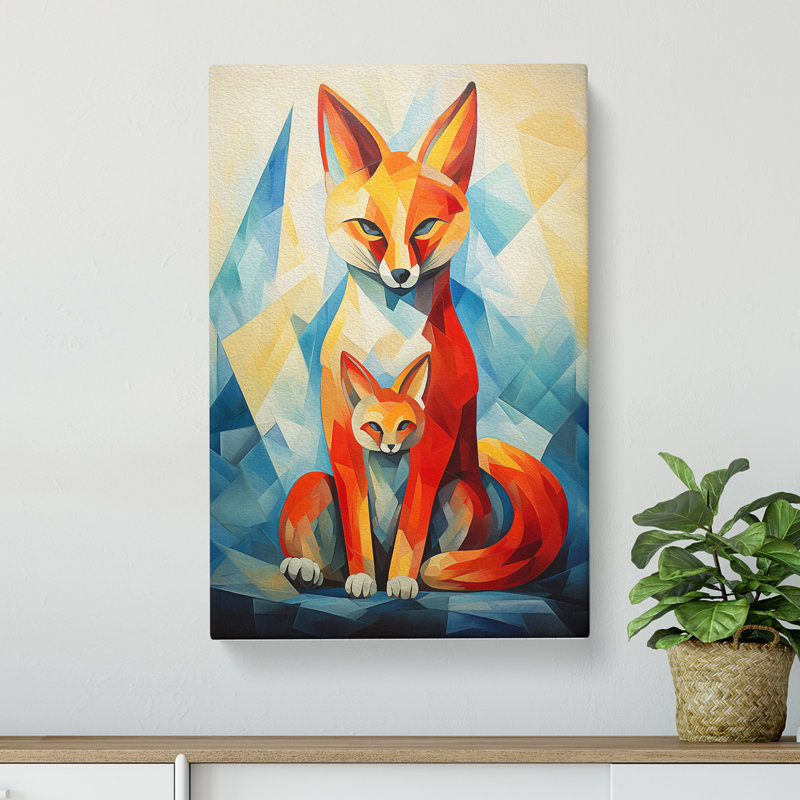 Fox Cubism No.2 - Wrapped Canvas, 50cm H x 35cm W x 3cm D