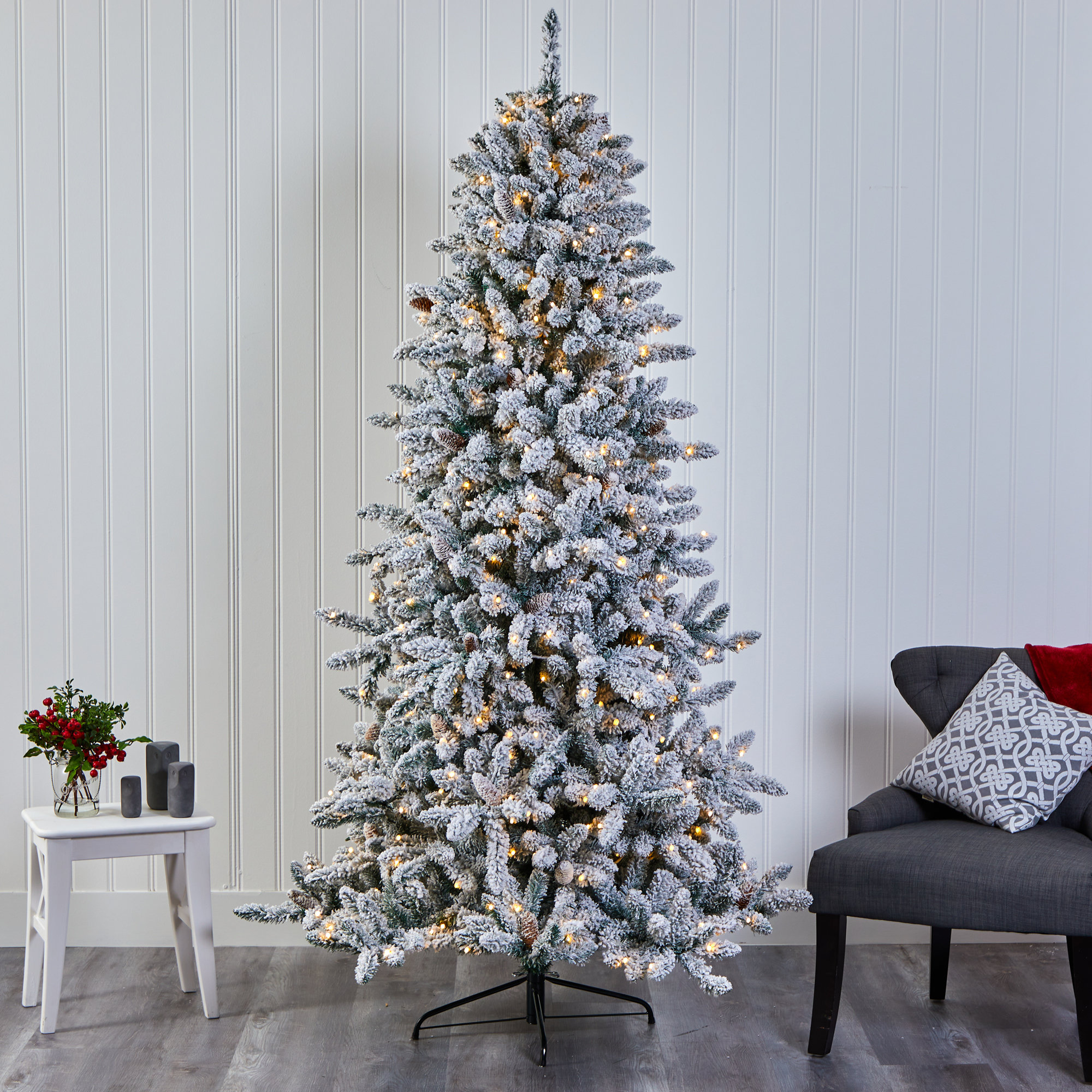 Lighted Artificial Fir Christmas Tree, 7.5' H