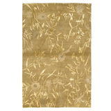Hand Knotted Area Rug in Straw NAnd Ivory